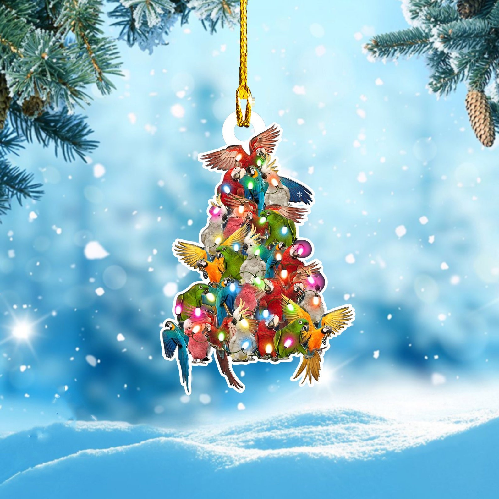 Árbol de Navidad creativo acrílico plano regalo de Navidad casa de vacaciones espejo retrovisor decoración colgante