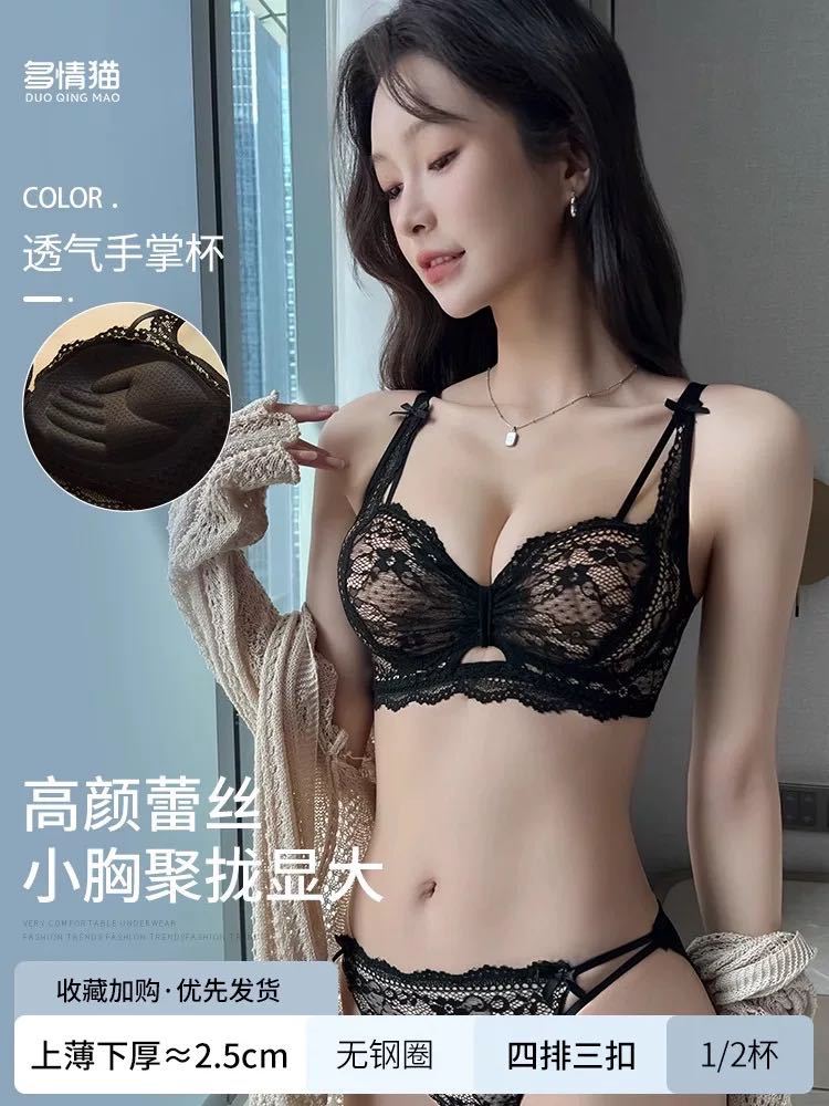 Ventas directas de fábrica comercio electrónico transfronterizo Sudeste de Asia Vietnam Tailandia damas burbujas encaje pecho pequeño recogido sujetador Tovin