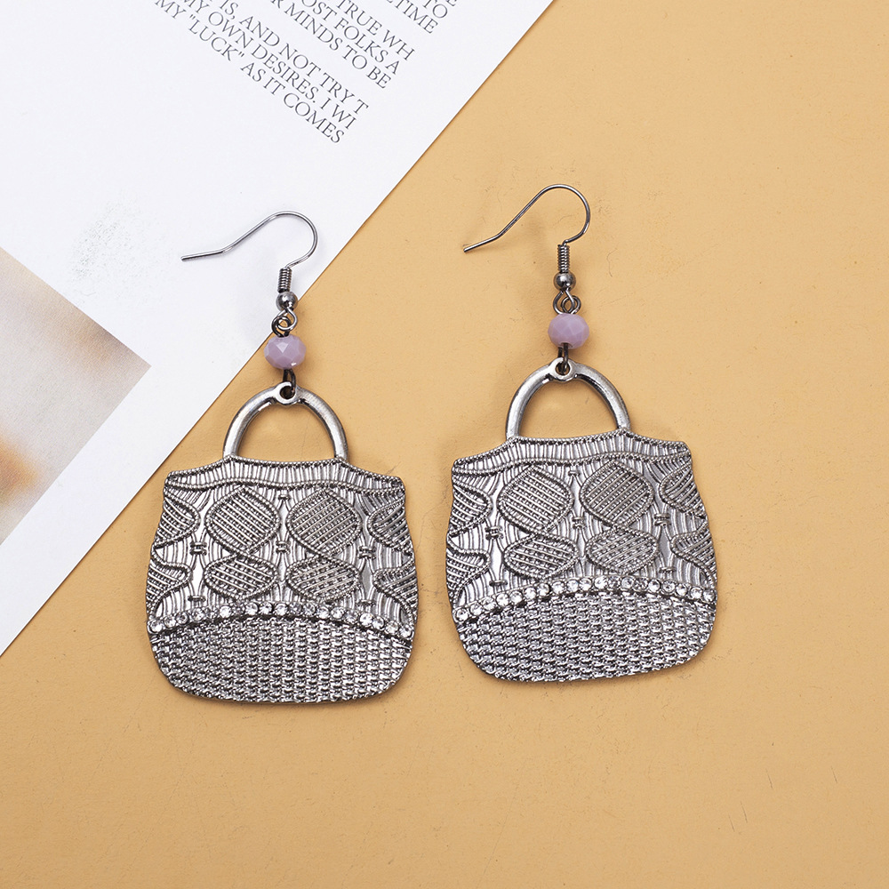 1 Pair Casual Simple Style Bag Alloy Drop Earrings display picture 11