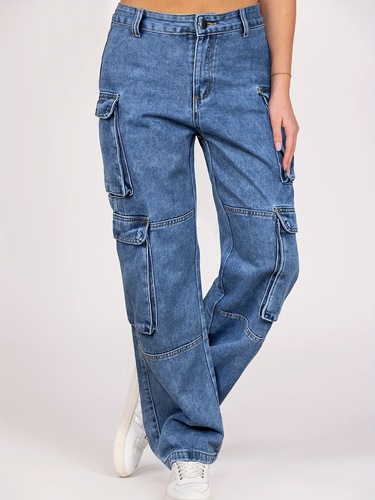 8 Pockets Cargo Jeans 8 Pockets Women's Utility Cargo Jeans