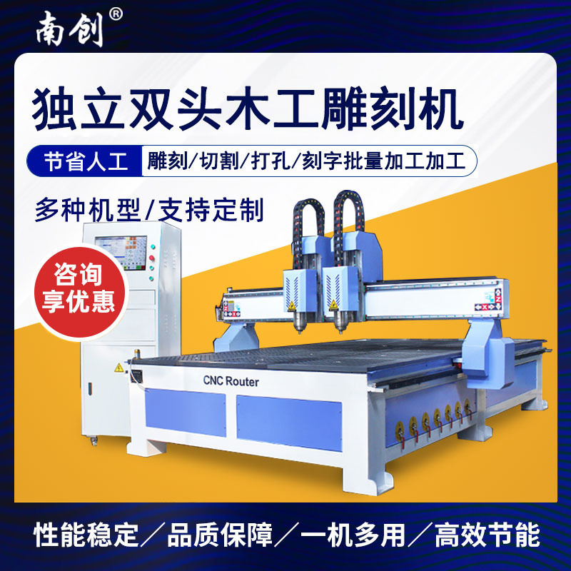 1825木工雕刻机数控双头真空吸附全自动切割机cnc亚克力广告字切