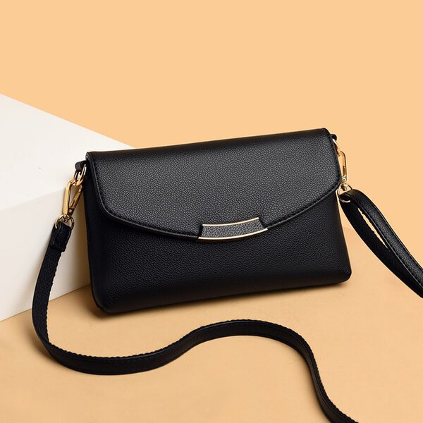 Women's bag 2024 new high-quality middle-aged and elderly soft leather fashion simple shoulder bag women's large capacity crossbody bag