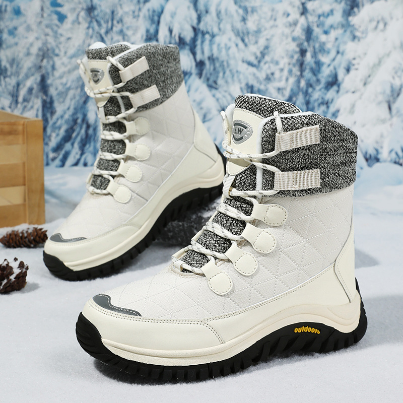 Explosiones transfronterizas de invierno calentamiento nuevo calentamiento al aire libre zapatos de algodón de alta altura zapatos de nieve calentamiento zapatos de montaña para hombres y mujeres