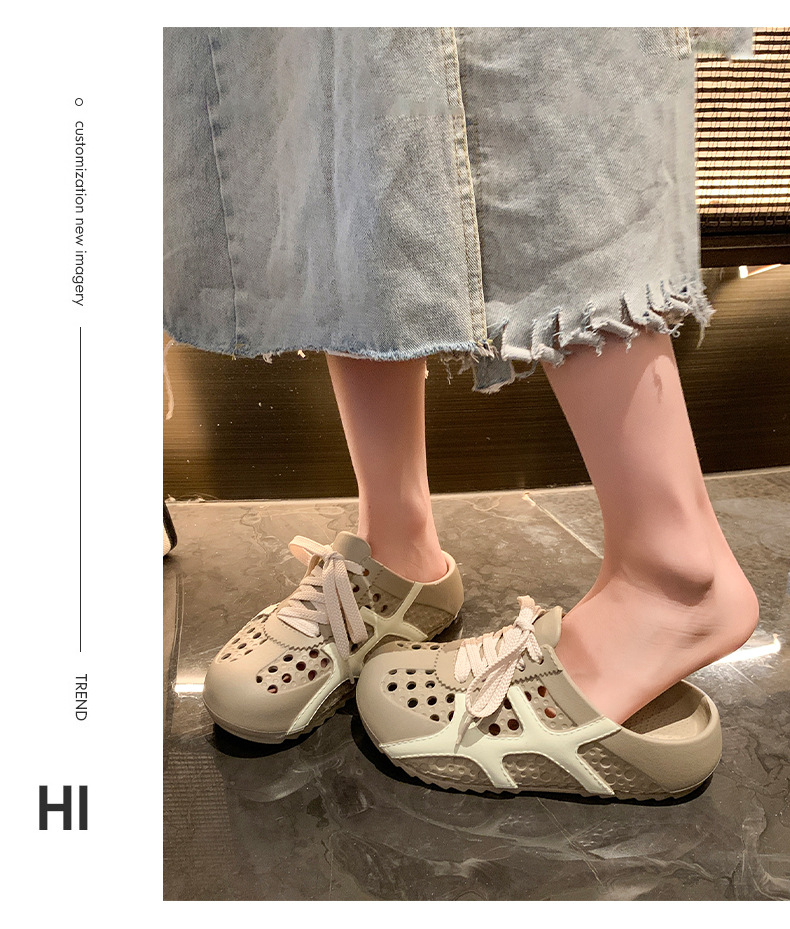 Dép sandal nữ xỏ ngón đế bệt lỗ thoáng khí, quai mềm dễ chịu — EN36 Hạnh chi tiết 23