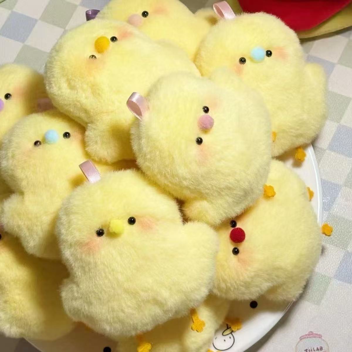 Cute chick colgante de dibujos animados japoneses curar adorable animal mini muñeca de peluche bolsa colgante llavero