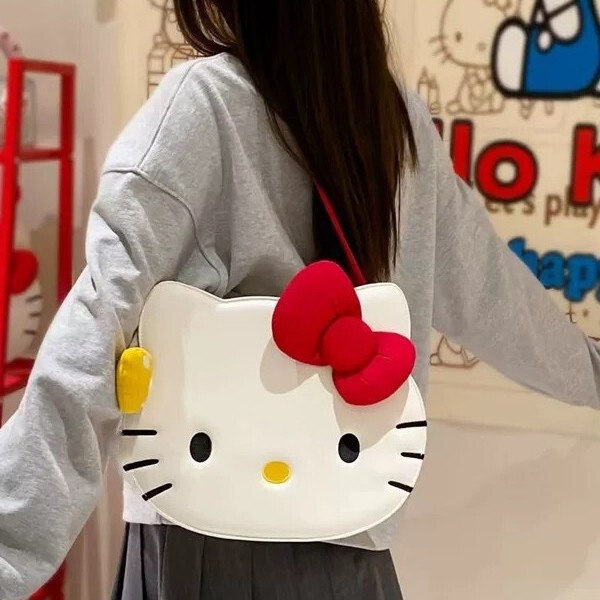 Japanese-Style Ins Niche Design Cute Cartoon Kt Cat Single Shoulder Crossbody Bag for Girls Student Large Capacity Backpack Japanese-Style Ins Niche Design Cute Cartoon Kt Cat Single Shoulder Crossbody Bag for Girls Student Large Capacity Backpack