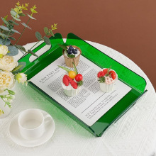 透明亚克力加工盒子水果面包托盘蛋糕店甜点收纳餐盘商用时尚彩色