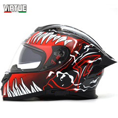 3C certified VIRTUE cross-border electric motorcycle helmet, men's and women's large tail wing dual mirror DOT full helmet, can be used for ECE