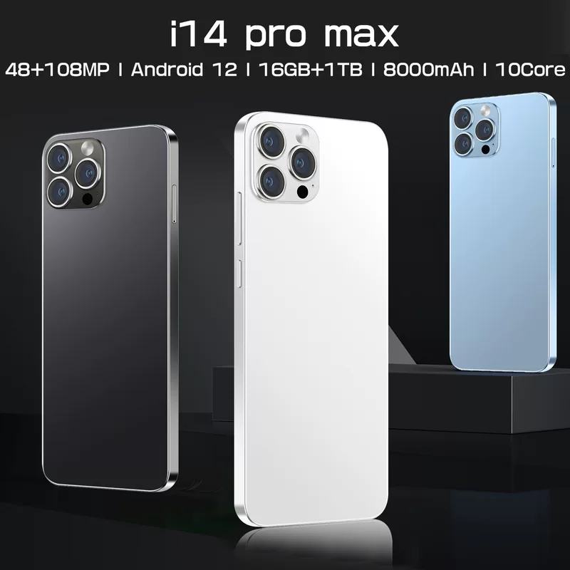 Смартфон i14 Pro Max на Android, 8-дюймовый широкий экран, процессор Intel i14, 16ГБ+1ТБ