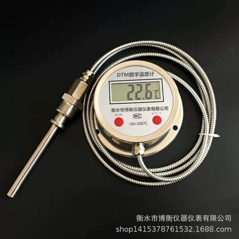 压力式数字温度计 DTM-491 不锈刚远传温度计 数显温度计双金属