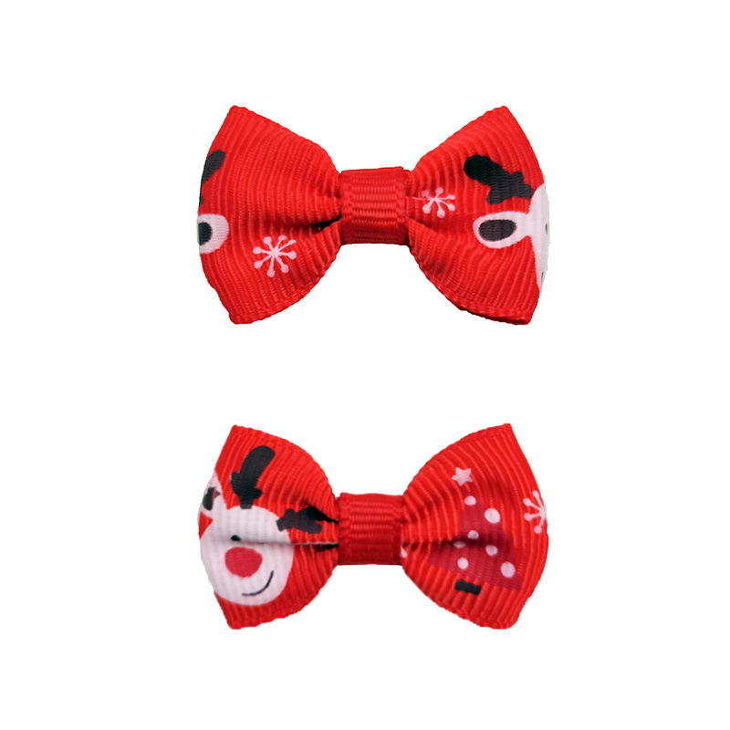 만화 사슴 머리 눈송이 레드