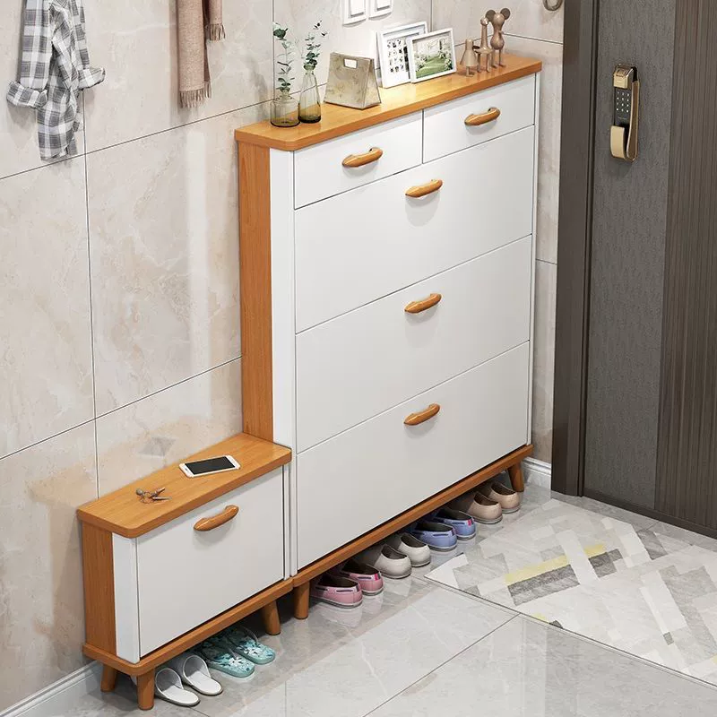 Ультратонкий маленький обувной шкаф узкий дверной проем, вы можете сидеть в доме