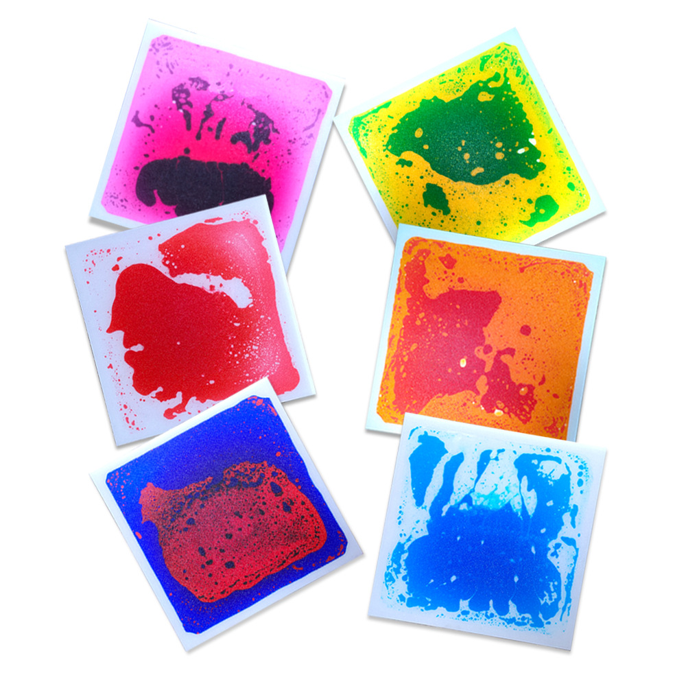 30cm lquid piso azulejos al por mayor de los niños rompecabezas líquido color azulejo piso Mat sensorial mat