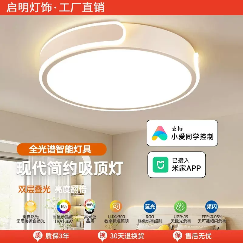 护眼卧室灯主卧2025新款led吸顶灯简约现代高级感房间灯网红爆款