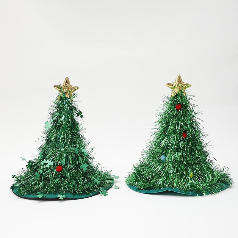 Christmas tree hat non-woven rain silk Christmas hat party supplies…