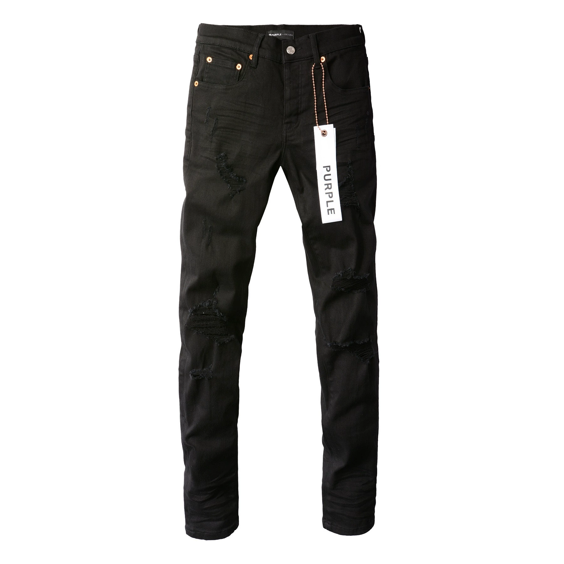 Foreign trade cross-border European and American trendy brands PURPLE BRAND hiphop slim-fitting ripped old jeans
