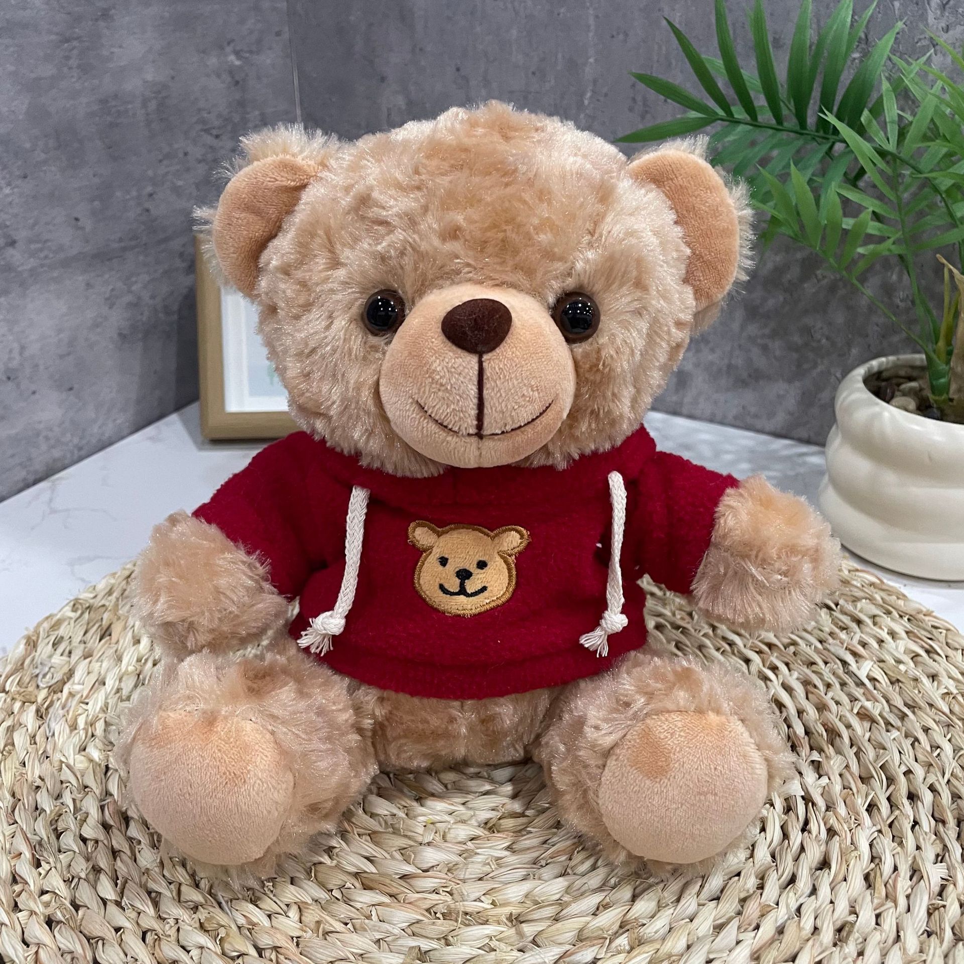 Teddy Bear se puede imprimir LOGO evento de vacaciones muñeca regalo para el hogar adornos de escritorio abrazar juguetes de peluche