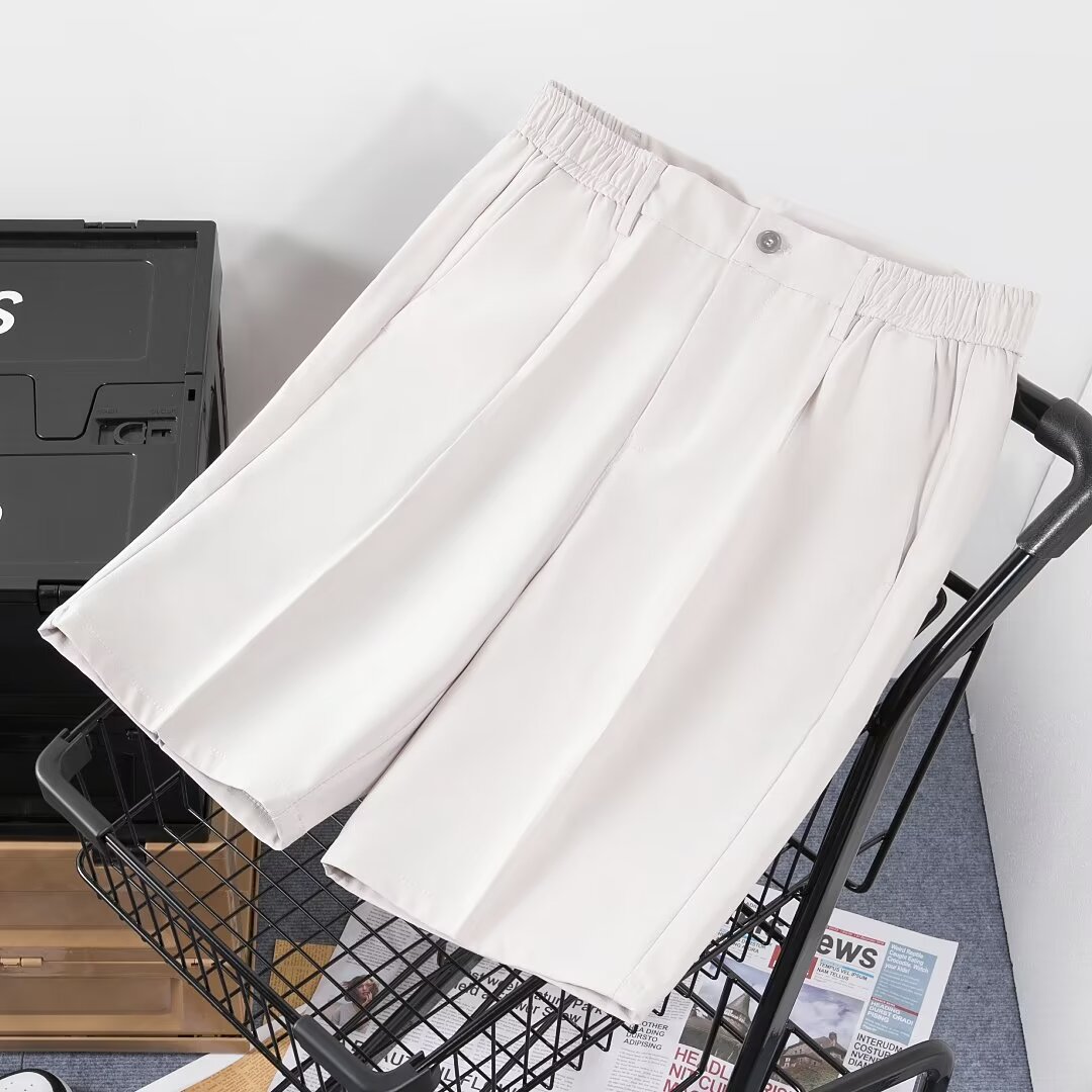 Pantalones cortos de lujo ligero para hombres, pantalones de cinco puntos, cintura elástica, pantalones de verano, comercio exterior, lotes transfronterizos