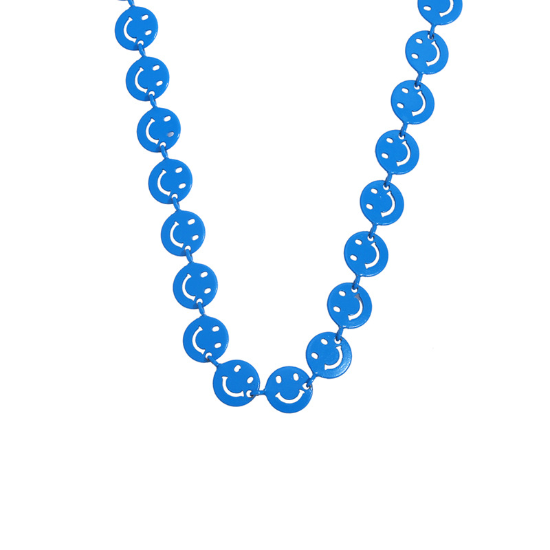 Wholesale Jewelry Color Dripping Smile Expression Copper Necklace Nihaojewelry display picture 5