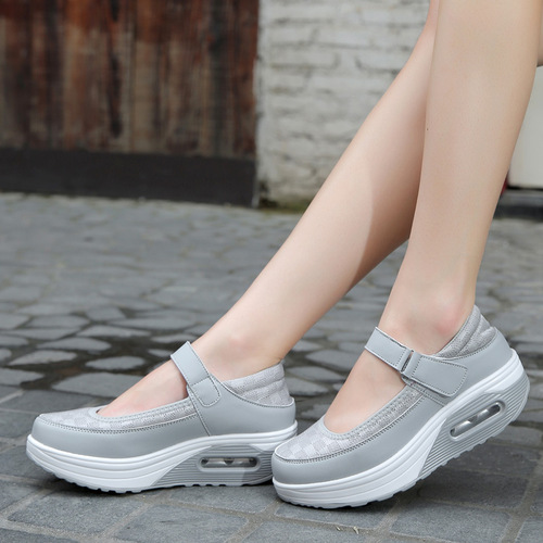 Women's Sporty Breathable Casual Low-Top Shoes with Thick Insoles, Lightweight Nurse Shoes, Black with Buckle, Plus Size Women's Shoes