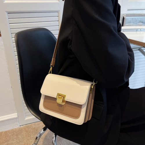 Textured crossbody small bag for women  spring new style fashionable versatile contrasting color small square bag niche shoulder bag