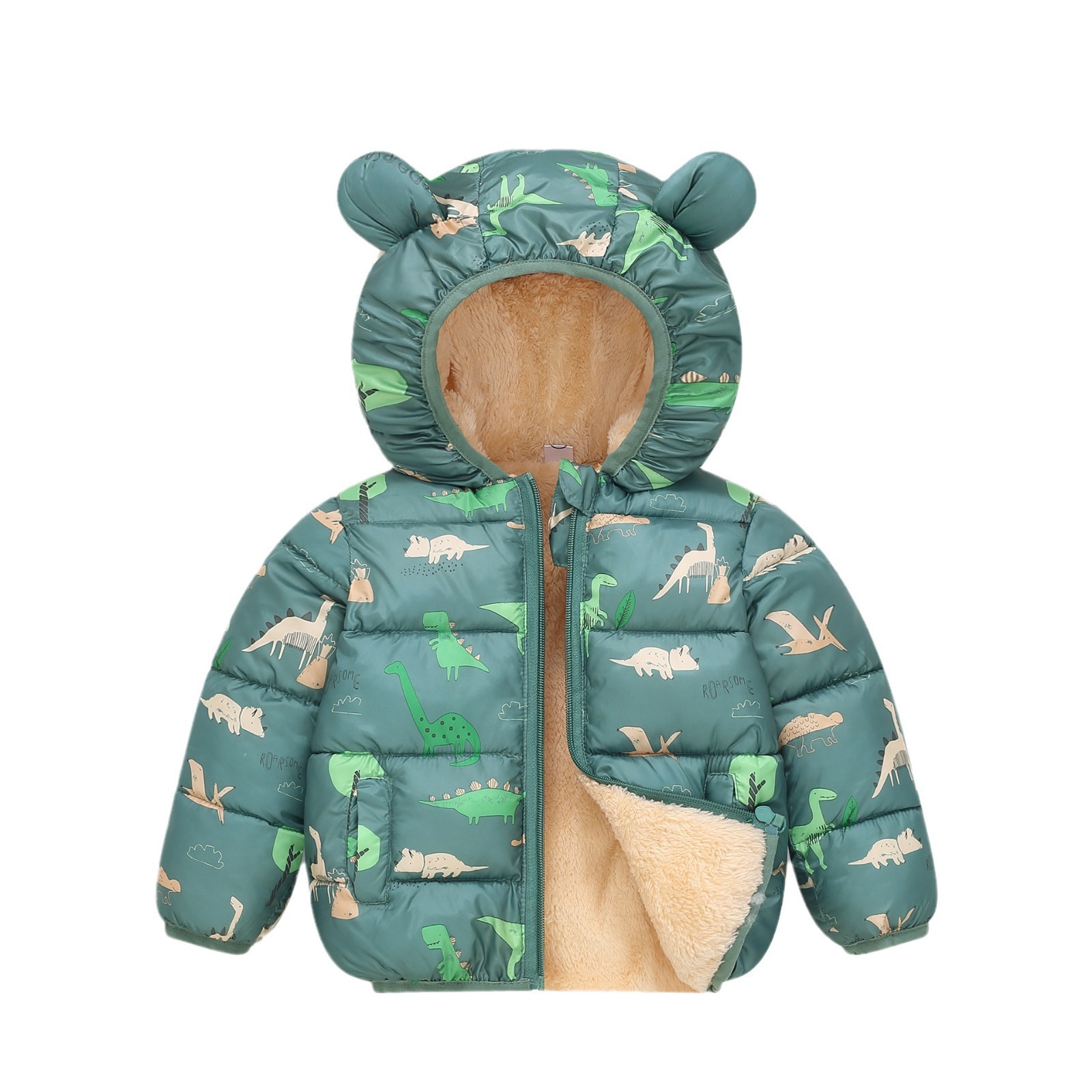 Comercio exterior ropa infantil 2025 nuevo niño plumón chaqueta de algodón impresa para niños y niñas chaqueta de algodón bebé al por mayor