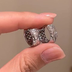 925純銀CNC砕氷氷耳輪軽豪華高級大衆百合爆閃イタリア工芸イヤリング軽豪華