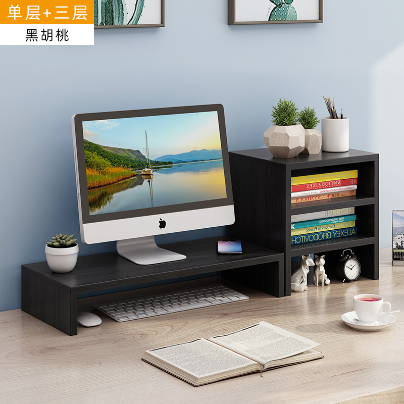 단층 + 3단 캐비닛 블랙