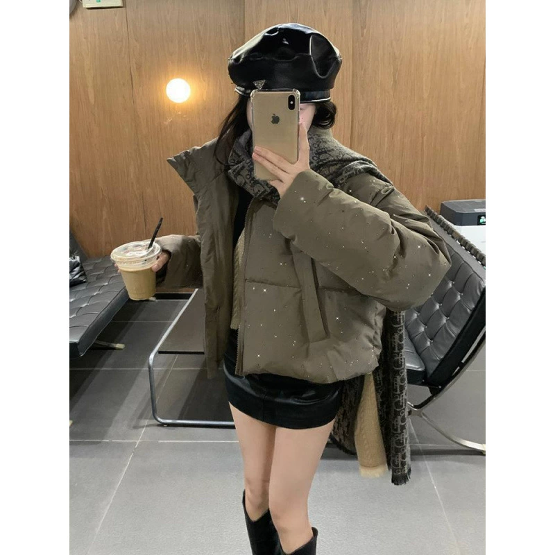 White black down jacket with down, increased thickness, for teenagers