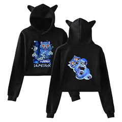 2025跨境新品KPop Demon Hunters欧美时尚猫耳朵露脐卫衣女代发2