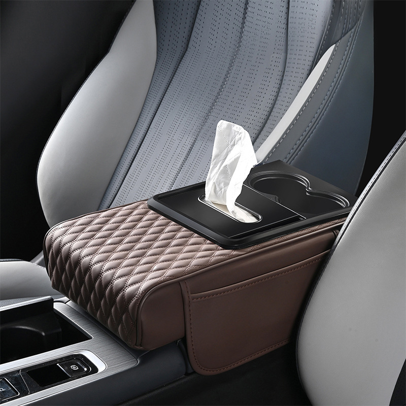 Universal – Armrest box pad Center Console Pad - brown