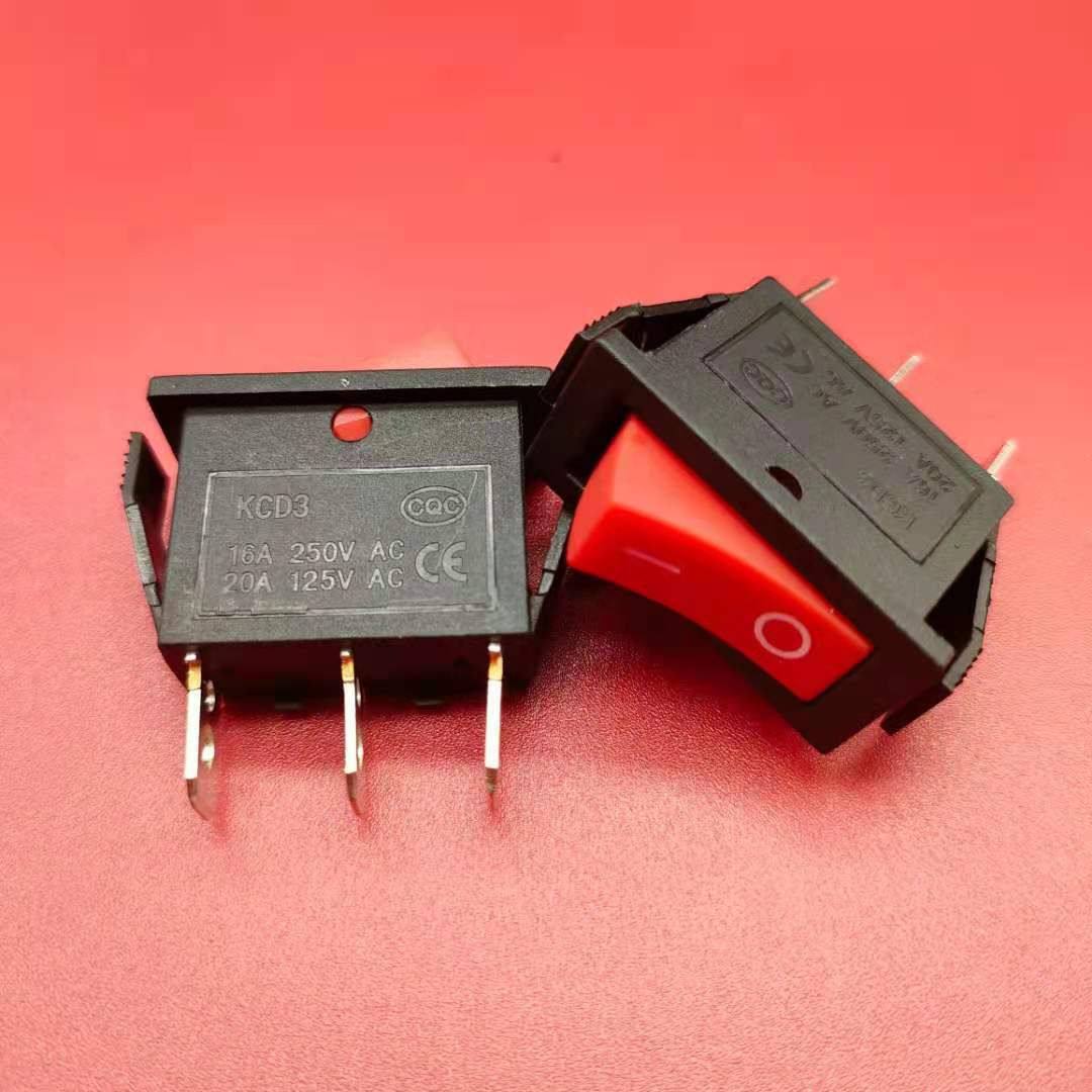 船型开关 KCD3 双卡位翘板开关 带灯电源开关16A船型开关工业