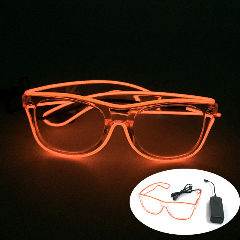 Lentes transparentes LED gafas luminosas de noche bar animador luminoso prop fiestas de música gafas flash LED