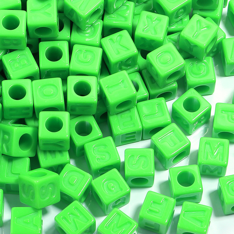 アクリルスクエアレタールースビーズアクリルソリッドカラースクエア大穴ビーズ diy ブレスレットネックレスジュエリーアクセサリー|undefined