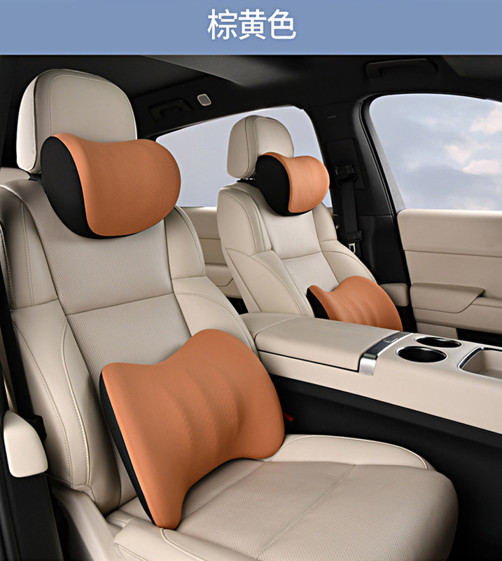 車のヘッドレストと腰サポートセット、運転席と助手席の腰サポートクッション、通気性のあるゲルメモリーフォーム車の枕と腰サポート|undefined