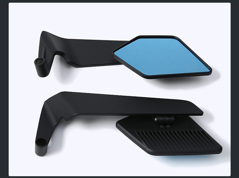 Cross-Border Motorcycle Modified Rearview Mirror Universal Aluminum Alloy Blue Mirror High-Definition Electric Vehicle Large Field of View Auxiliary Reversing Mirror
