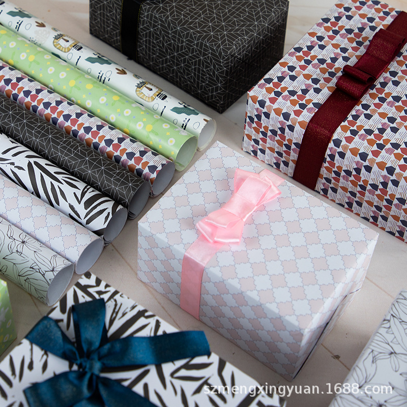 Moda simple de alta gama cumpleaños Día de San Valentín Regalo De estudiante regalo caja de regalo papel niños y niñas japonés papel de regalo hecho a mano
