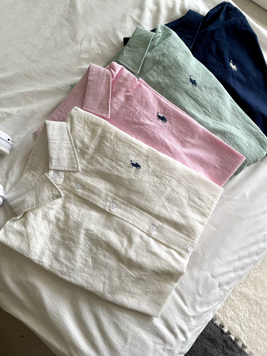 2025 Spring and Summer New Linen Shirt Sunscreen Women's Coat Pony Embroidered Cotton and Linen Loose Casual Slimming Women's Shirt