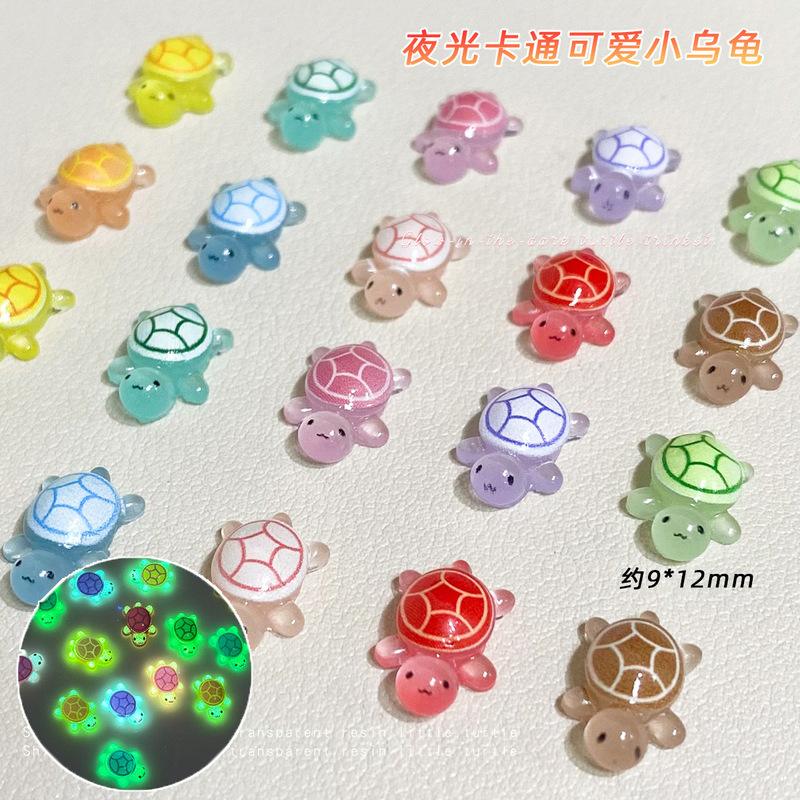 Luminous Nail Art Small Turtle Resin Jewelry Cartoon Color Turtle Nail Accessories DIY Phone Case Decorations Luminous Nail Art Small Turtle Resin Jewelry Cartoon Color Turtle Nail Accessories DIY Phone Case Decorations