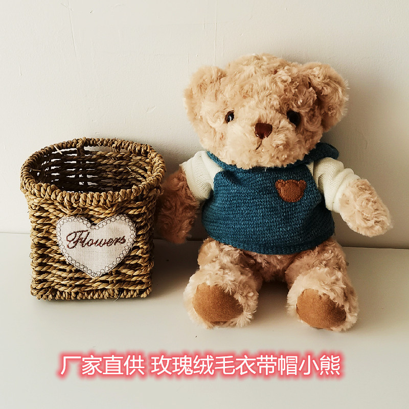 Suéter oso de peluche muñeca abrazo oso con capucha oso muñeca peluche juguete niños Ragdoll cumpleaños regalo lote