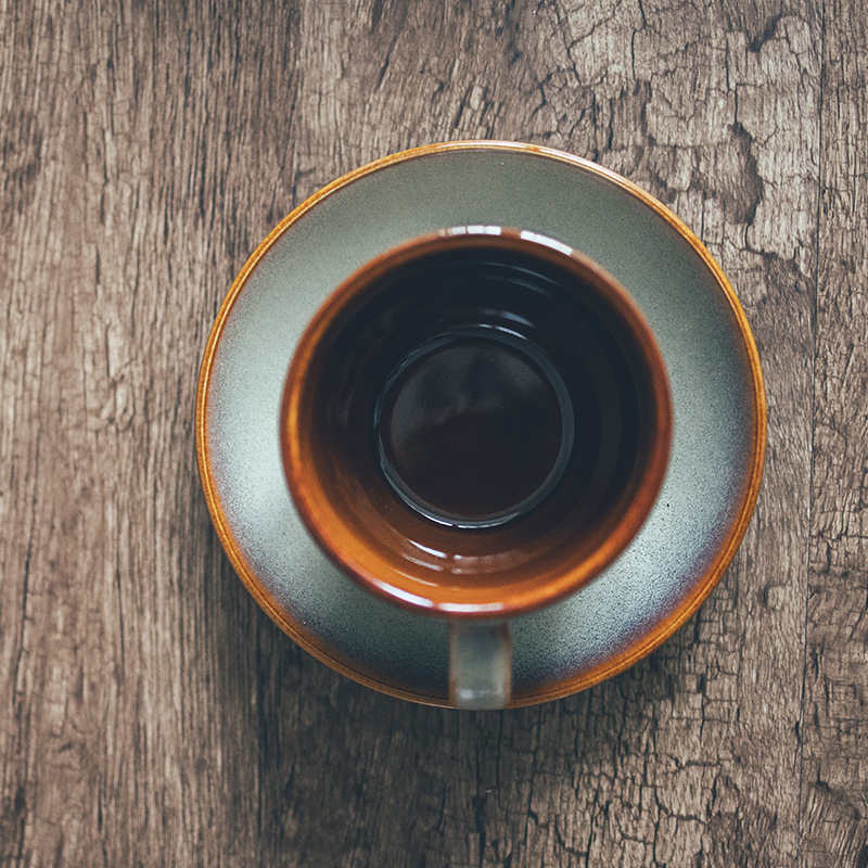 LZ vintage horno de esmalte de la tarde taza de té café latte de alta apariencia Garland Taza taza de café de cerámica y platillo traje
