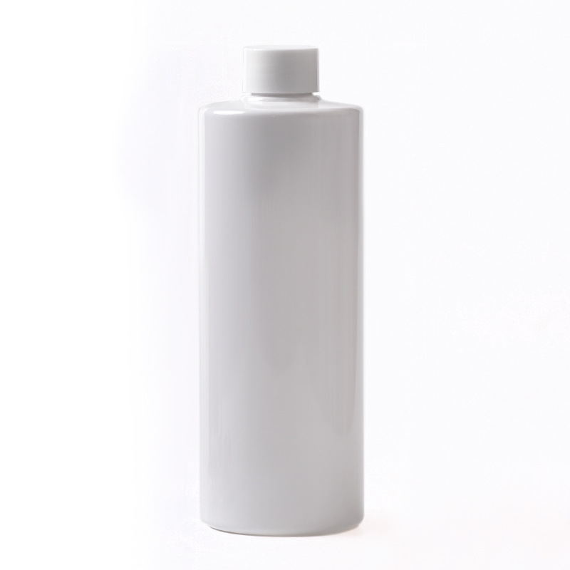 500ml hombro plano 28 calibre botella de tapado botella de plástico loción cosmética champú sub-botella de plástico para mascotas