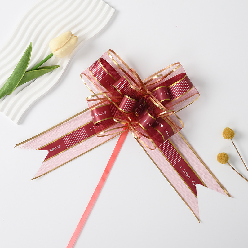 Transfronterizo Amazon venta caliente 64mm cintas de confesión de esquí arco de mano flores ILOVEYOUMORE