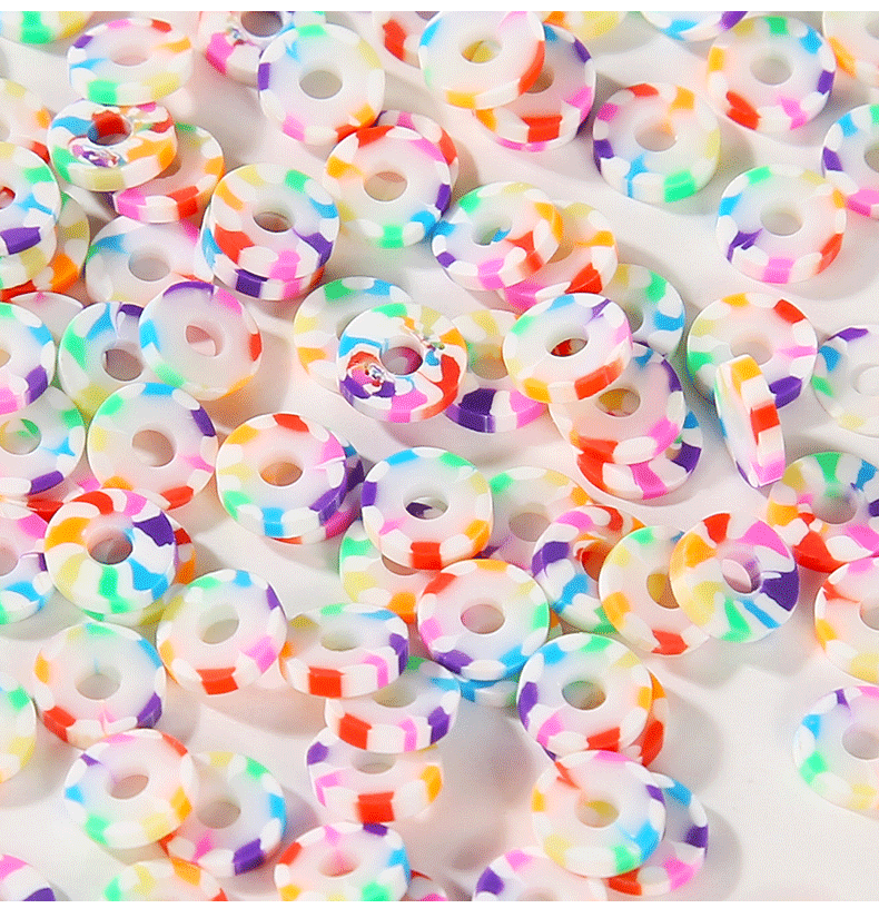 Round Pattern Soft Clay Round DIY Jewelry Accessories Beads
