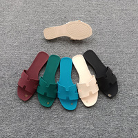 Dép nữ Aijia đế bằng, kiểu Âu Mỹ, dép quai hậu mũi heo, mẫu mới hè 2023, xuất khẩu quốc tế