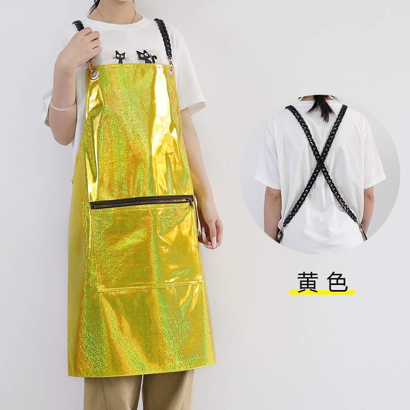 Transfronterizo Amazon nuevo delantal PU de color fantasma impermeable pintura de arte barbero ropa de trabajo cocina delantal doméstico