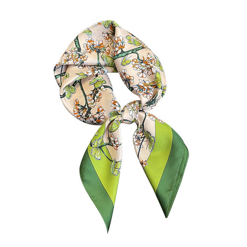 Hangzhou Silk 100% Mulberry Silk Scarf Women's Spring and Autumn New Korean Version Versatile Silk 70cm Small Square Scarf