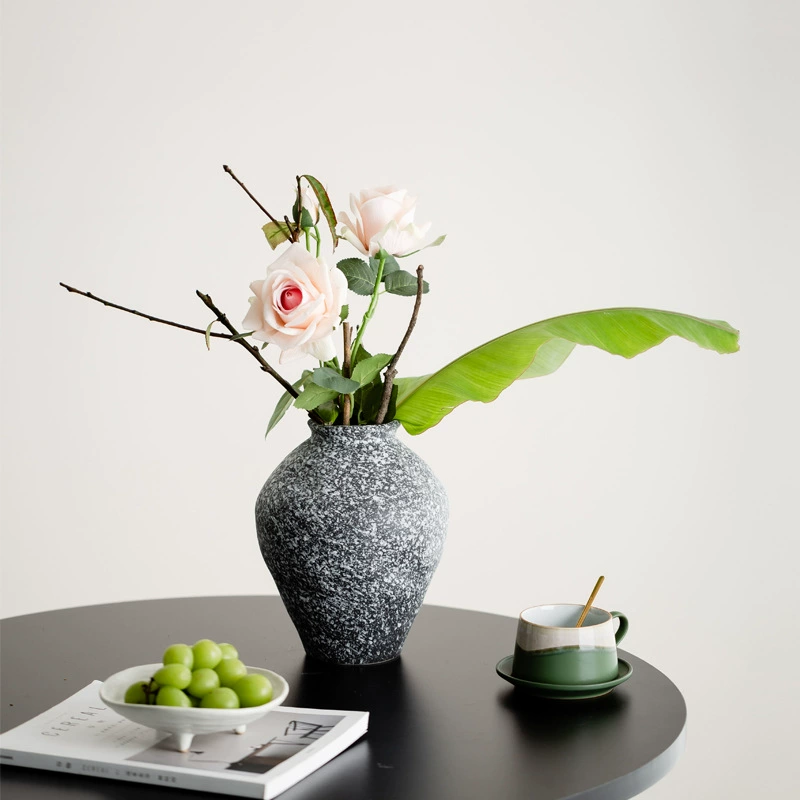 Ручная роспись искусства глиняные горшки декоративные сушеные цветы керамические вазы украшения ретро крыльцо большой диаметр матовый отель B & B