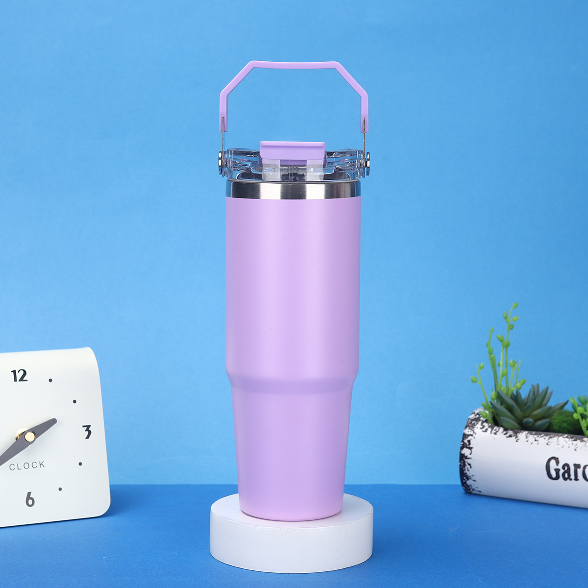 Vaso Térmico 304 Doble Capa — Botella Grande Exterior con Popote