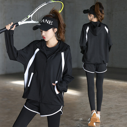 Women's Plus Size Loose Yoga Long Sleeve Autumn Fitness Anti-Aging Running Set Morning Running Outdoor Fitness Clothes